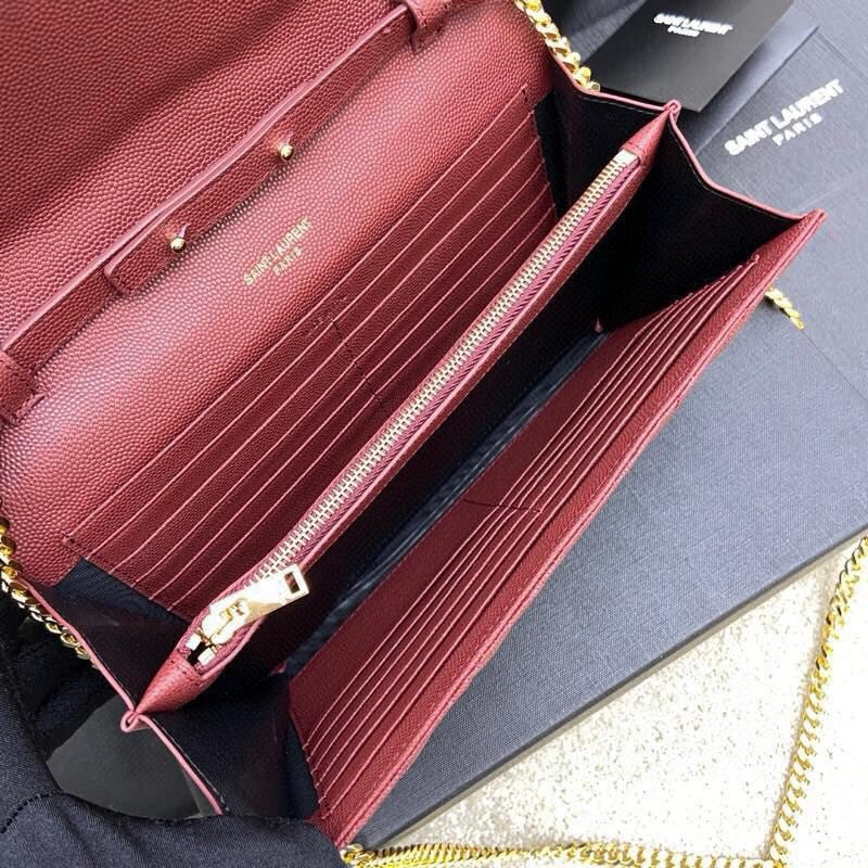 SAINT LAURENT- Red Leather Handbag
