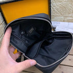 FENDI - Zaino monospalla in nylon e pelle
