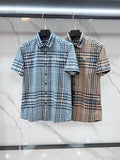 BURBERRY - Stretch Poplin Check Short Sleeve Shirt