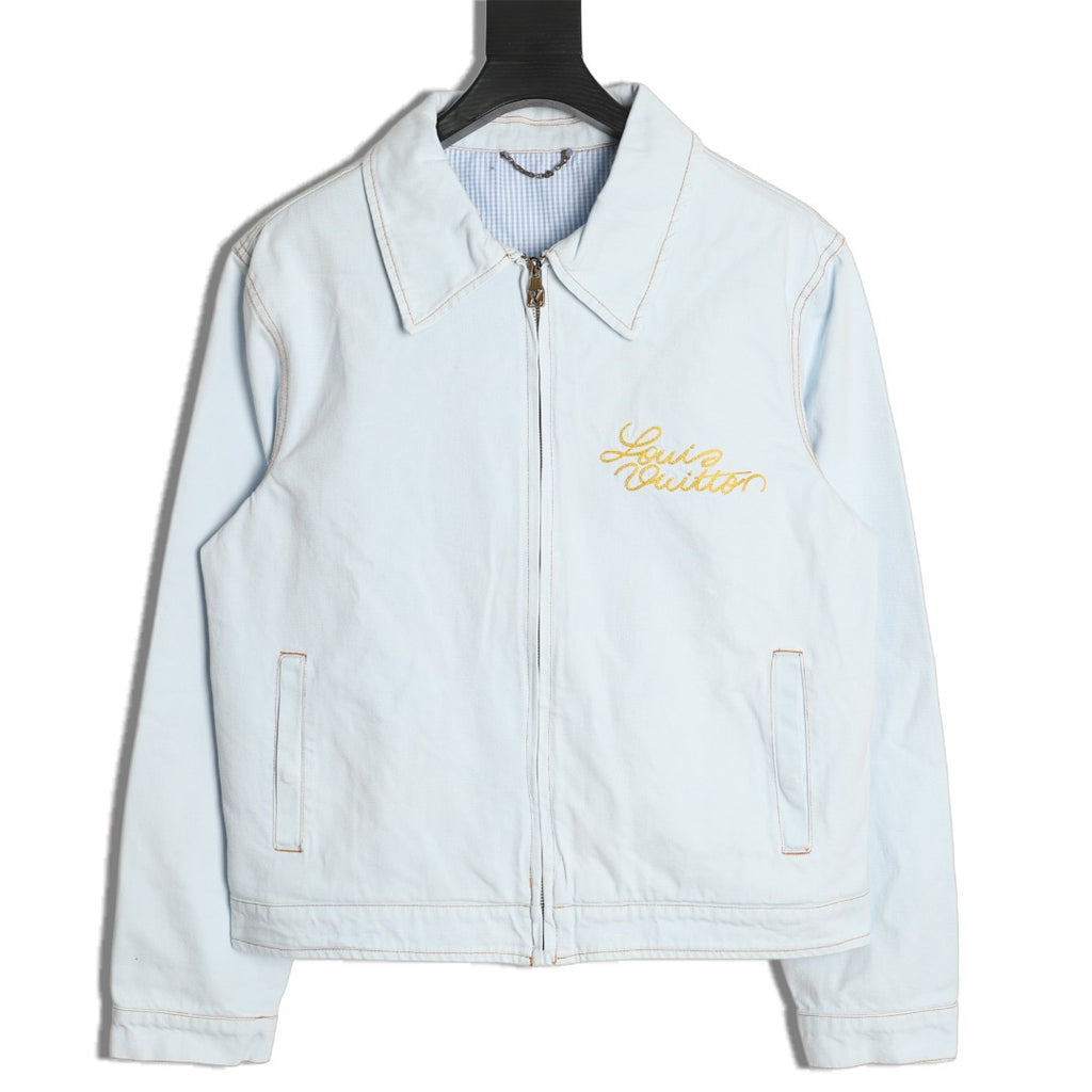 LOUIS VUITTON - Embroidered Signature Denim Workwear Blouson