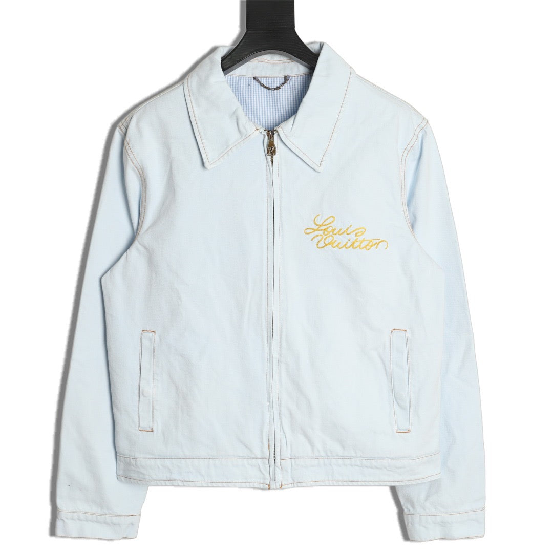LOUIS VUITTON - Embroidered Signature Denim Workwear Blouson