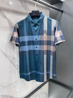 BURBERRY - Stretch Poplin Check Short Sleeve Shirt