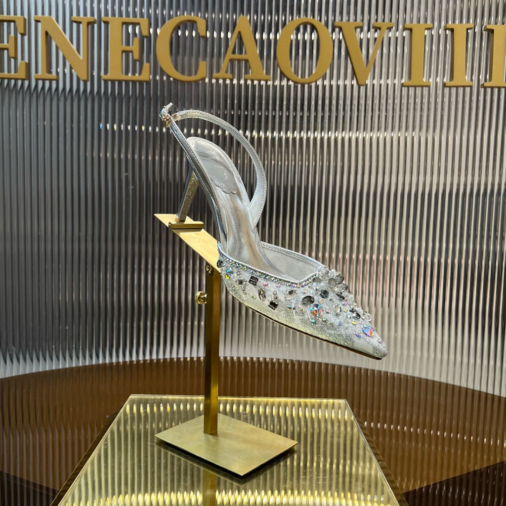 RENE CAOVILLA - ESCARPIN SLINGBACK CINDERELLA DORÉ 80