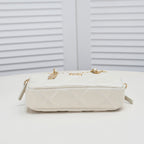 CHANEL -  Caviar Quilted Clutch With Chain White