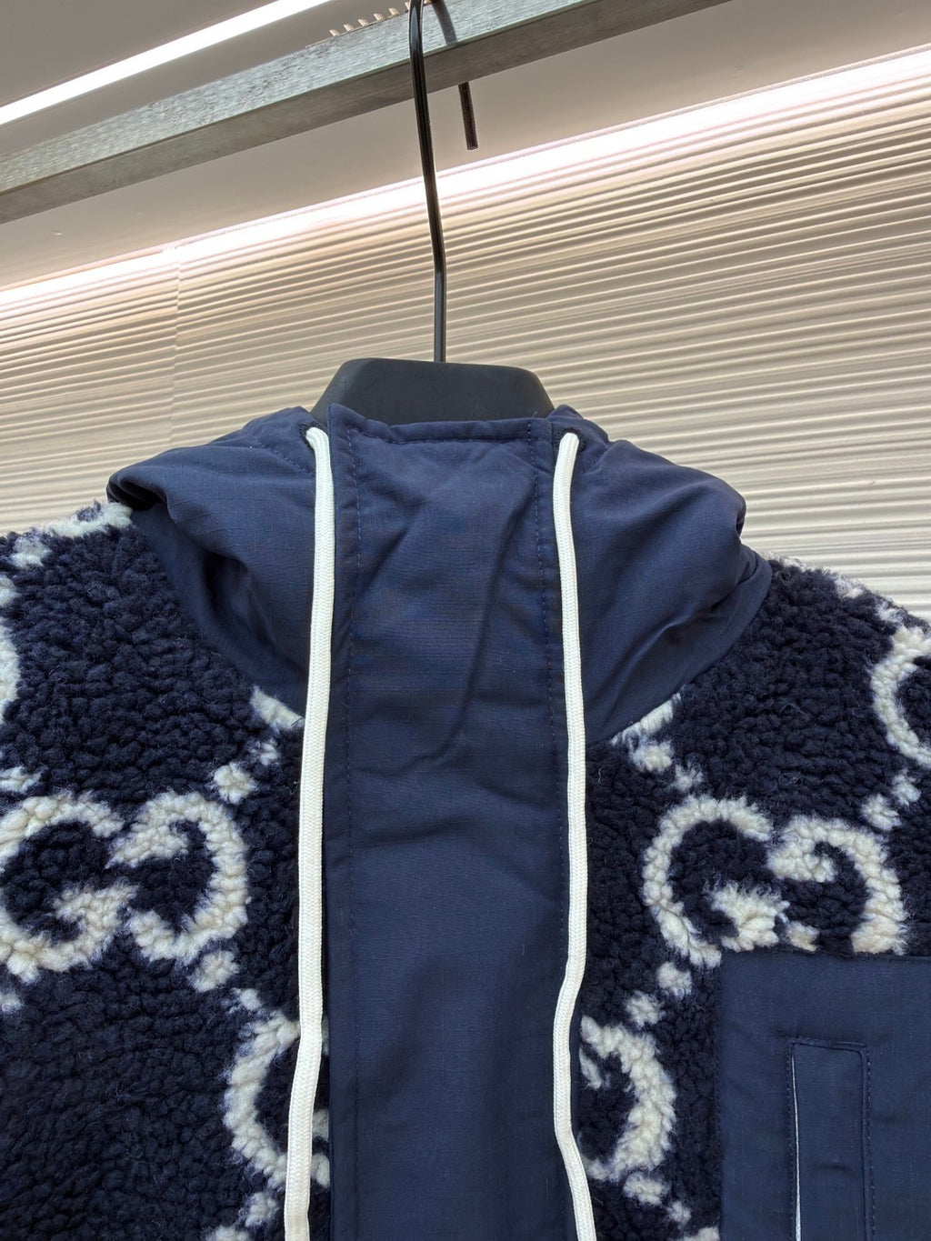 GUCCI  - Blue Gg Fuzzy Fabric Jacquard