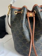CELINE - TEEN CLARA BAG IN TRIOMPHE CANVAS AND CALFSKIN
