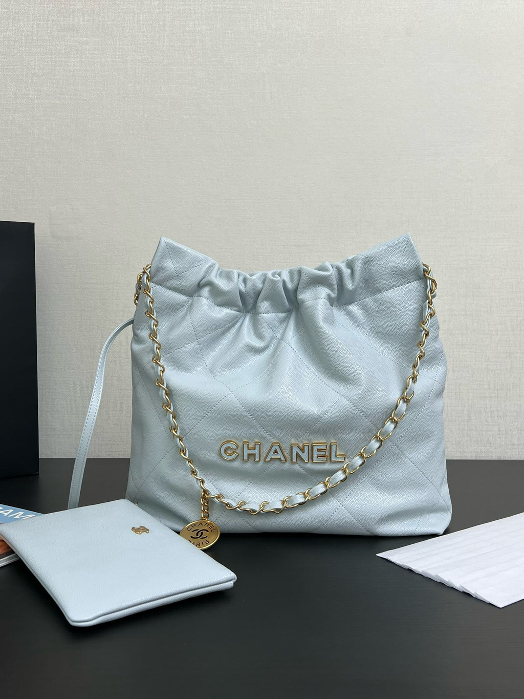CHANEL - Shiny Calfskin & Gold-Tone Metal
