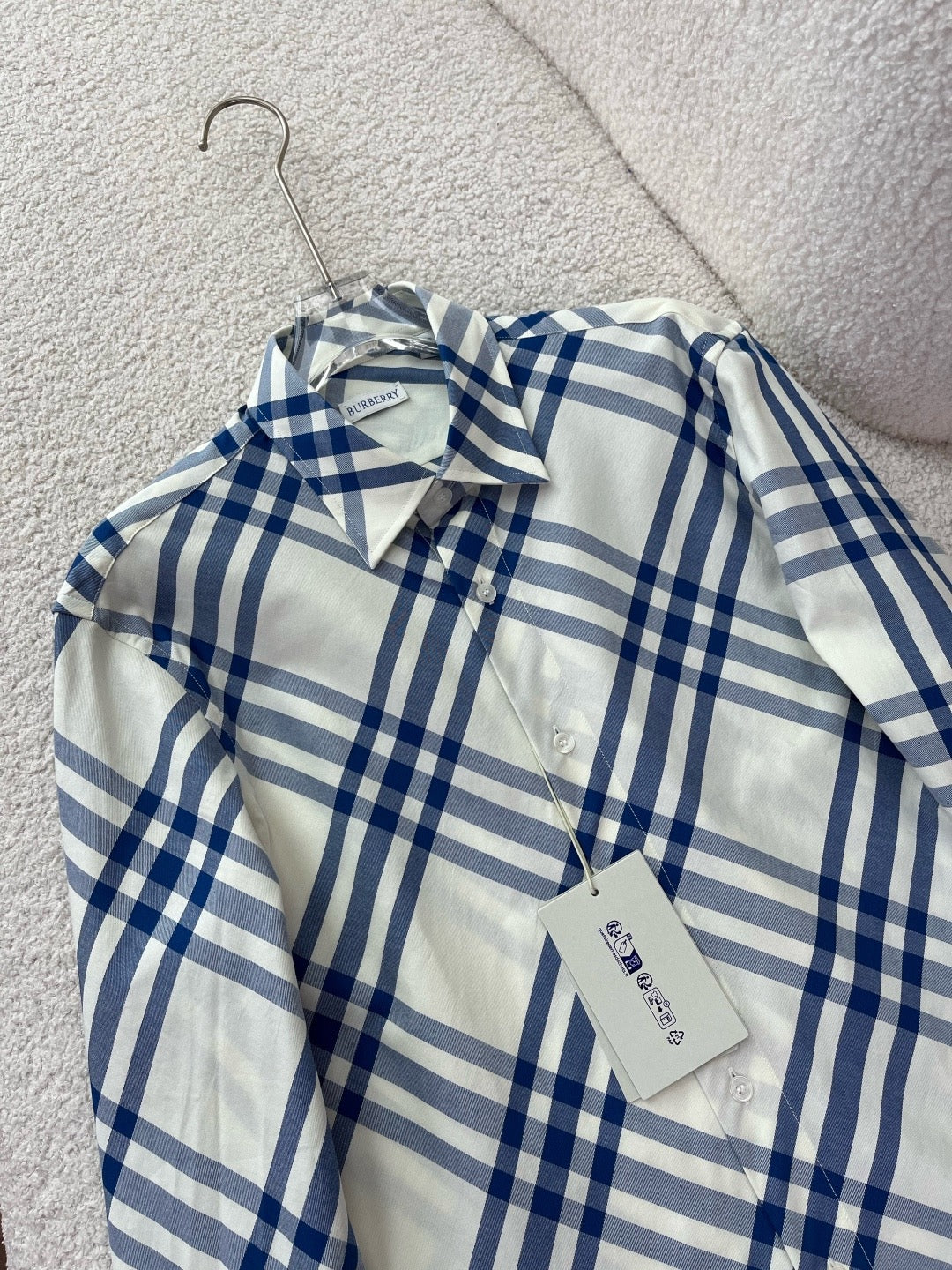 BURBERRY - Slim Fit Check Cotton Poplin Shirt