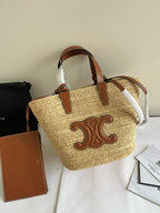CELINE - TEEN COUFFIN IN WICKER AND NATURAL CALFSKIN