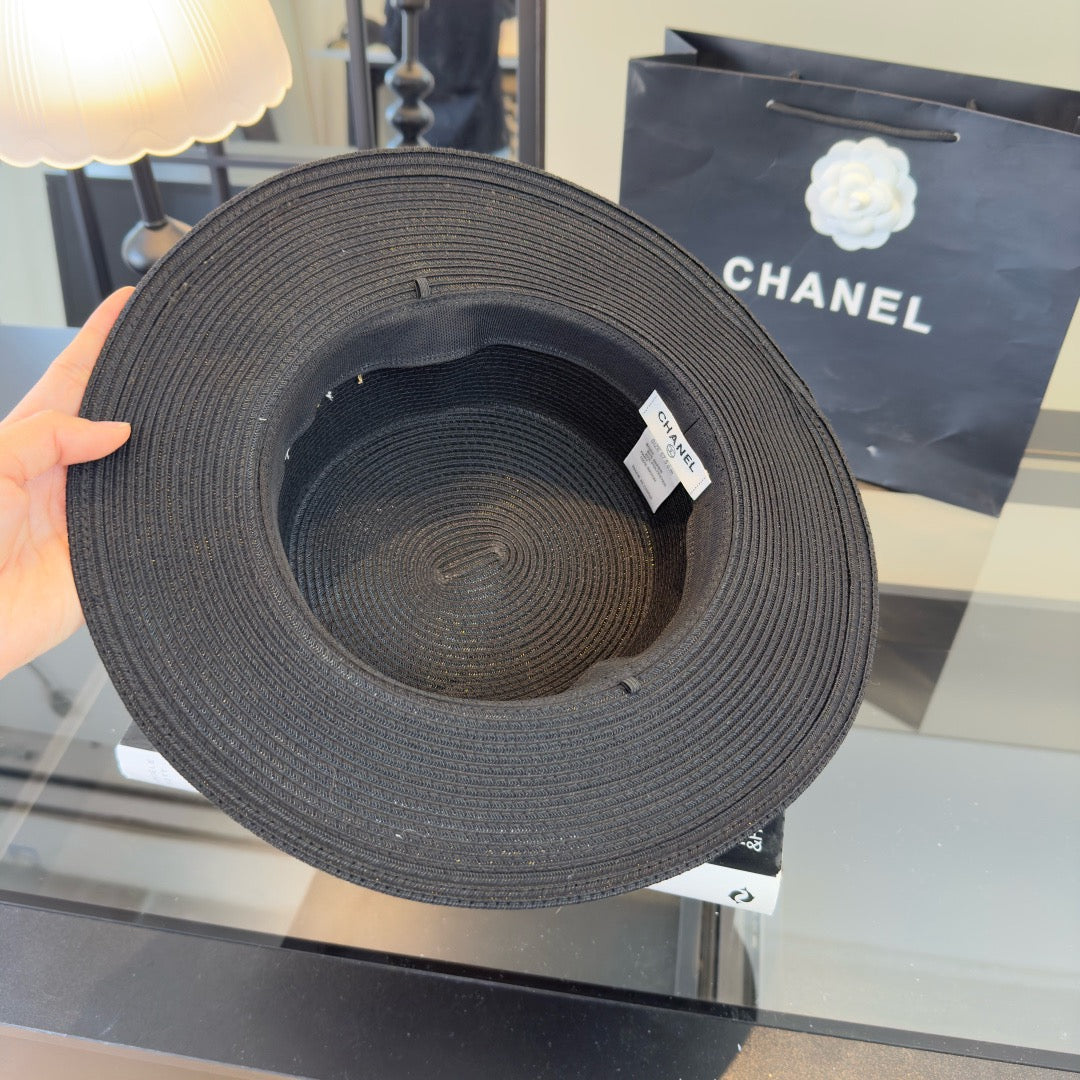 CHANEL - trimmed raffia sun hat