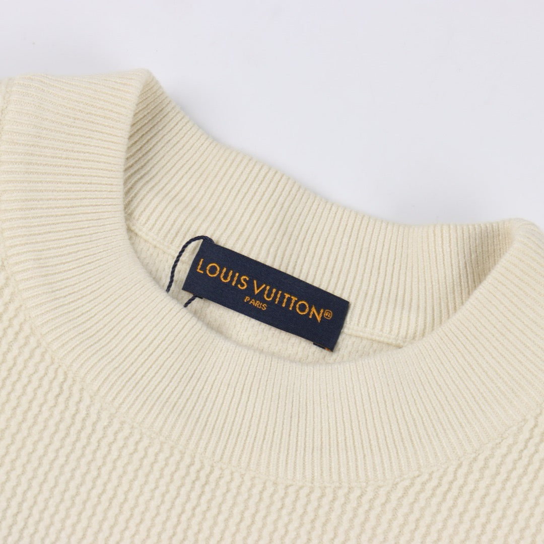 LOUIS VUITTON - Applikation ribbet strik sweater
