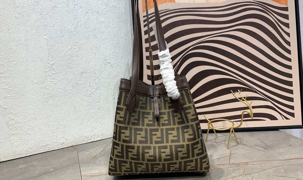 FENDI - Brown FF jacquard fabric bag