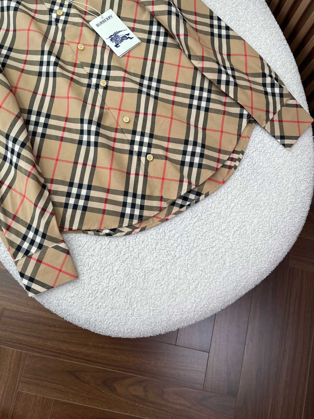 BURBERRY - Slim Fit Check Cotton Poplin Shirt