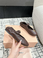 MIU MIU - Ruches nappa leather ballerinas