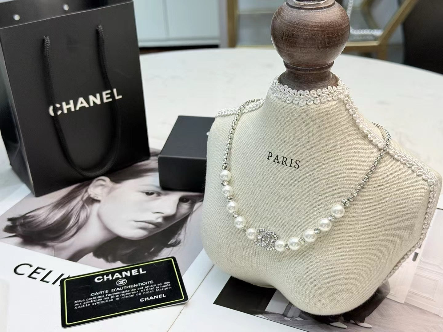 CHANEL - Crystal CC Choker Necklace