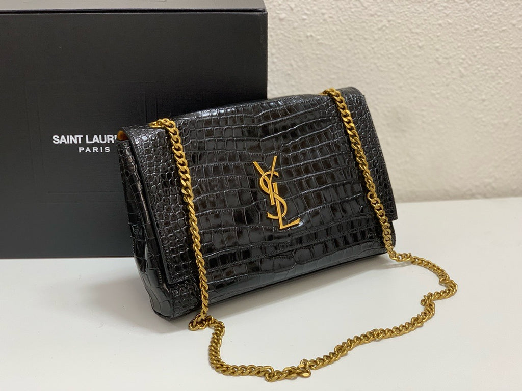SAINT LAURENT- Black Leather Handbag