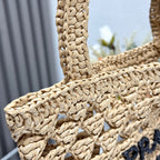 PRADA - woven crochet tote bag