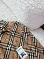 BURBERRY - Slim Fit Check Cotton Poplin Shirt
