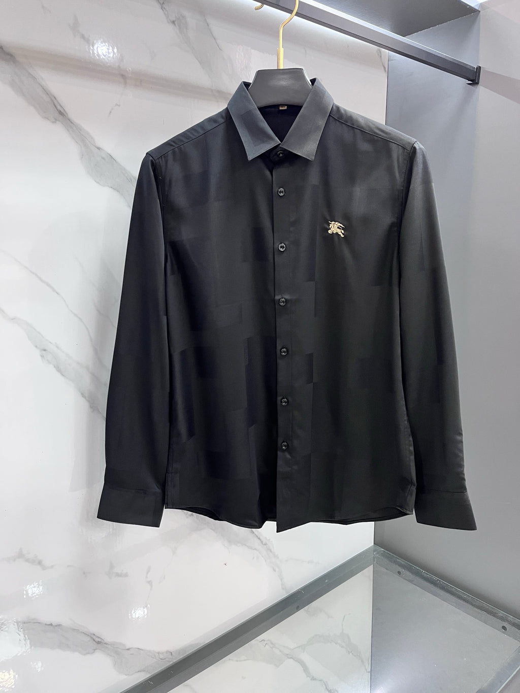 BURBERRY - Stretch Poplin Check long Sleeve Shirt