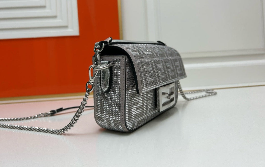 FENDI - Medium Baguette Bag in Crystal FF Motif