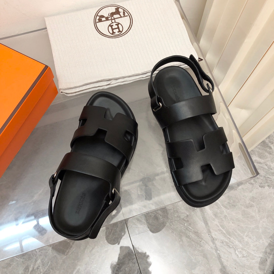 HERMES - Chypre Blanc Sandal Black
