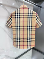 BURBERRY - Stretch Poplin Check Short Sleeve Shirt