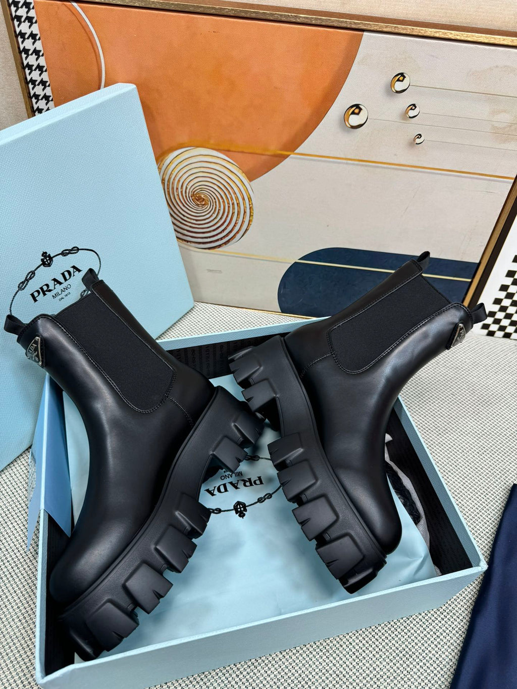 PRADA - Monolith Brushed Leather Chelsea Boot
