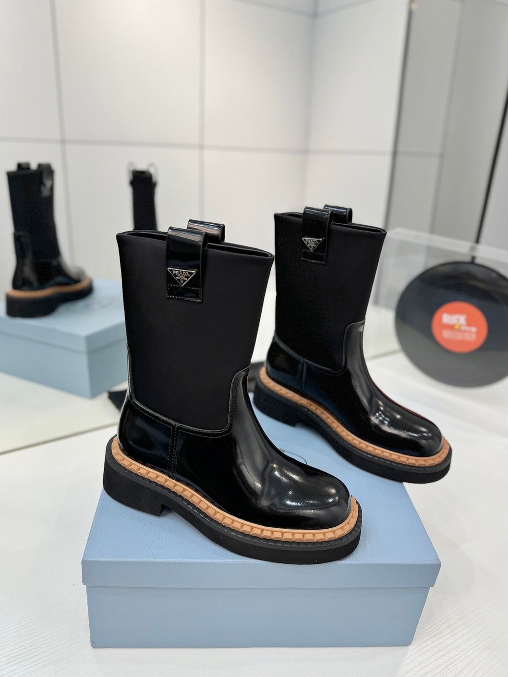 PRADA - Monolith Brushed Leather Chelsea Boot