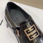 GIVENCHY - Givenchy Black Squared Buckle Loafers