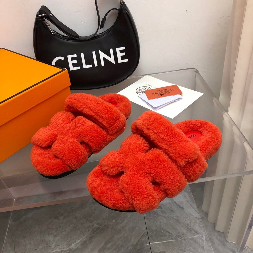 HERMES - Orange Shearling Chypre