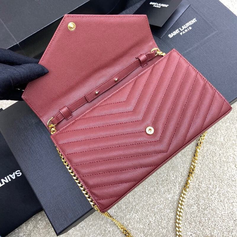 SAINT LAURENT- Red Leather Handbag