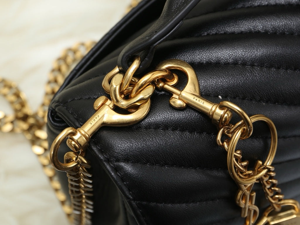 SAINT LAURENT- Black Leather Handbag