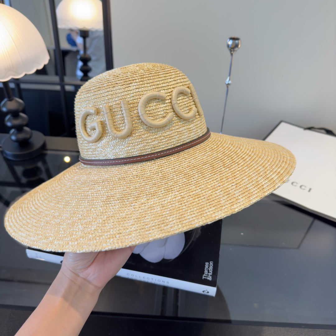 GUCCI - trimmed raffia sun hat