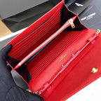 SAINT LAURENT- Red Leather Handbag