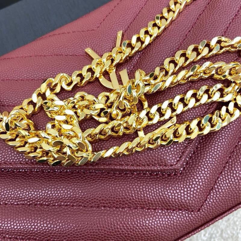 SAINT LAURENT- Red Leather Handbag