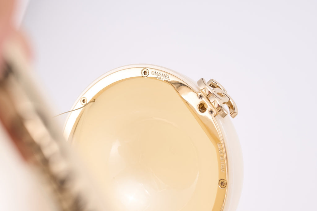 CHANEL - Cruise Pearled Cylinder Minaudière with Gold Handle