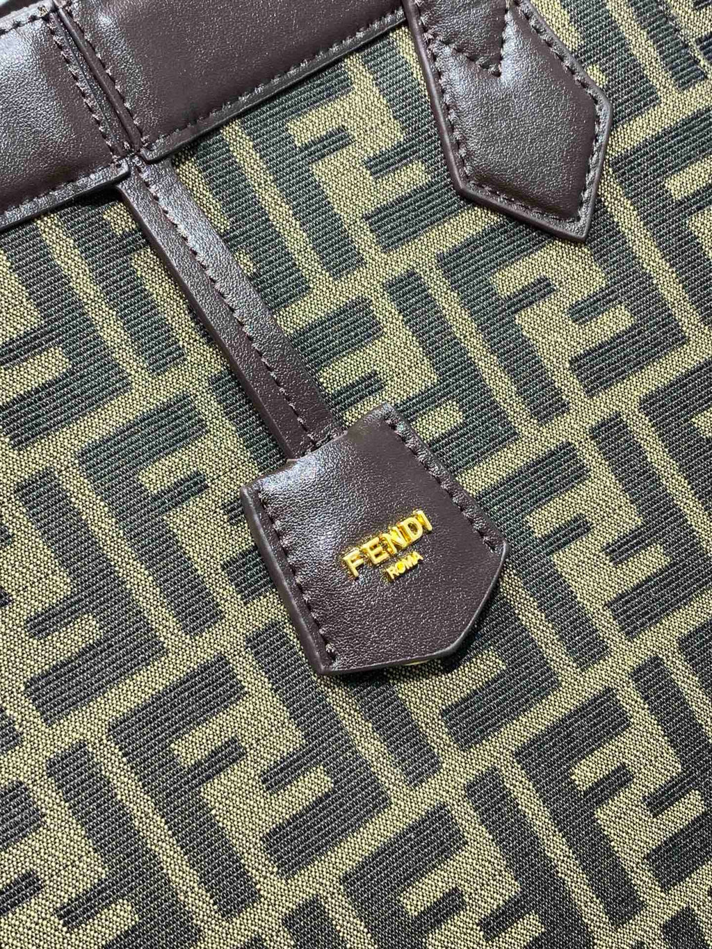 FENDI - Brown FF jacquard fabric bag