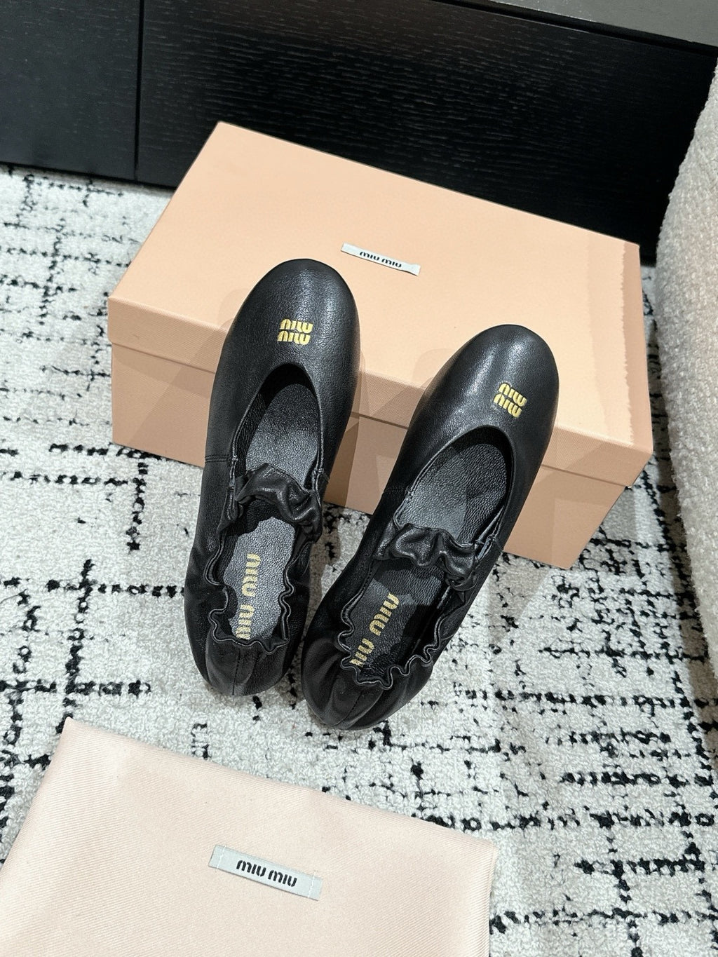 MIU MIU - Ruches nappa leather ballerinas