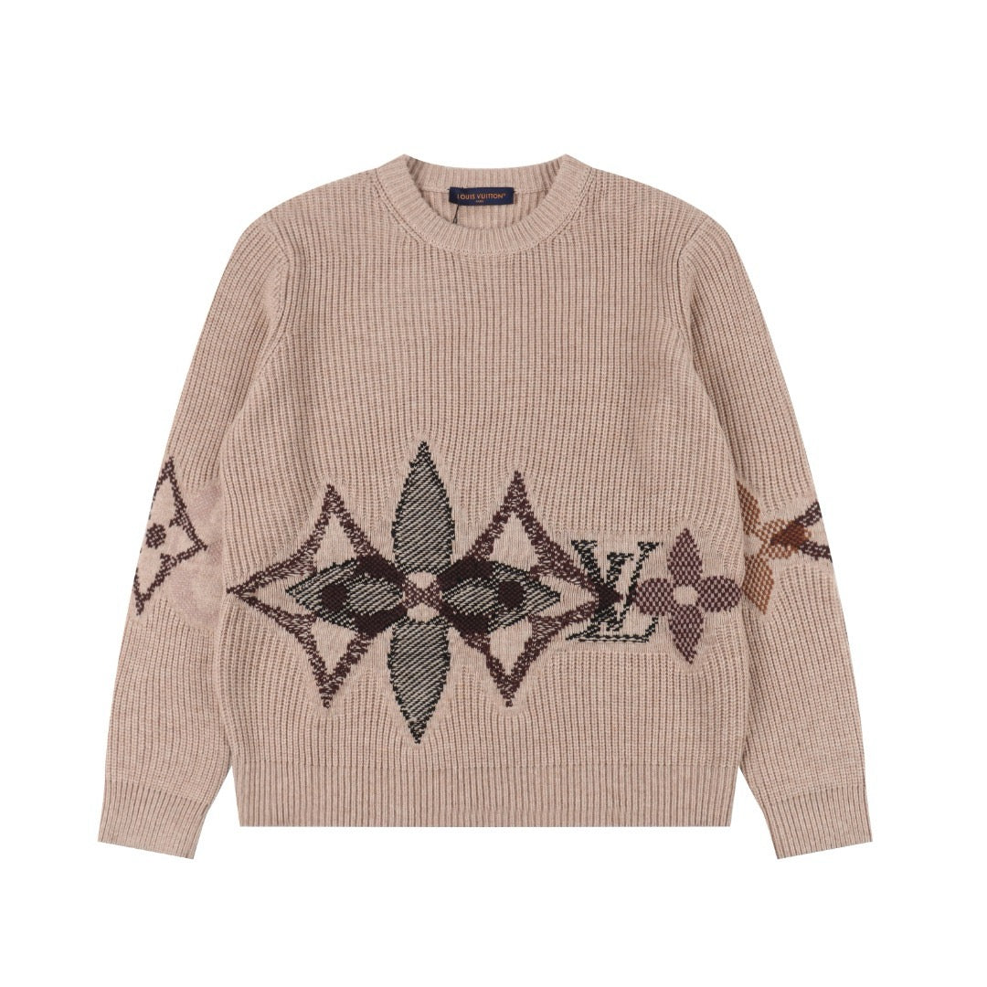 LOUIS VUITTON - Applikation ribbet strik sweater