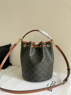 CELINE - TEEN CLARA BAG IN TRIOMPHE CANVAS AND CALFSKIN