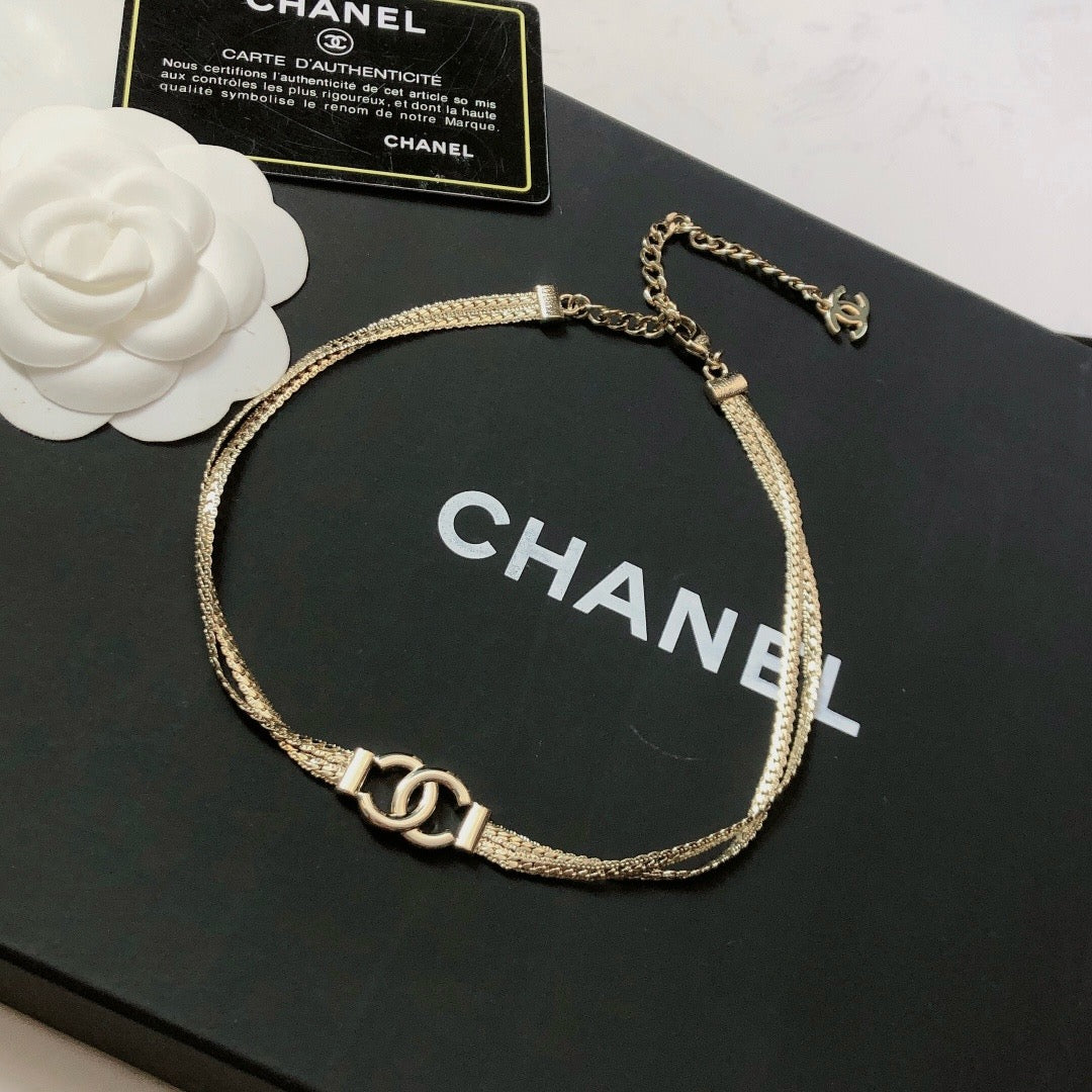 CHANEL - Crystal CC Choker Necklace