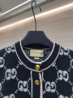 GUCCI  - Women's Black Embroidered Monogram