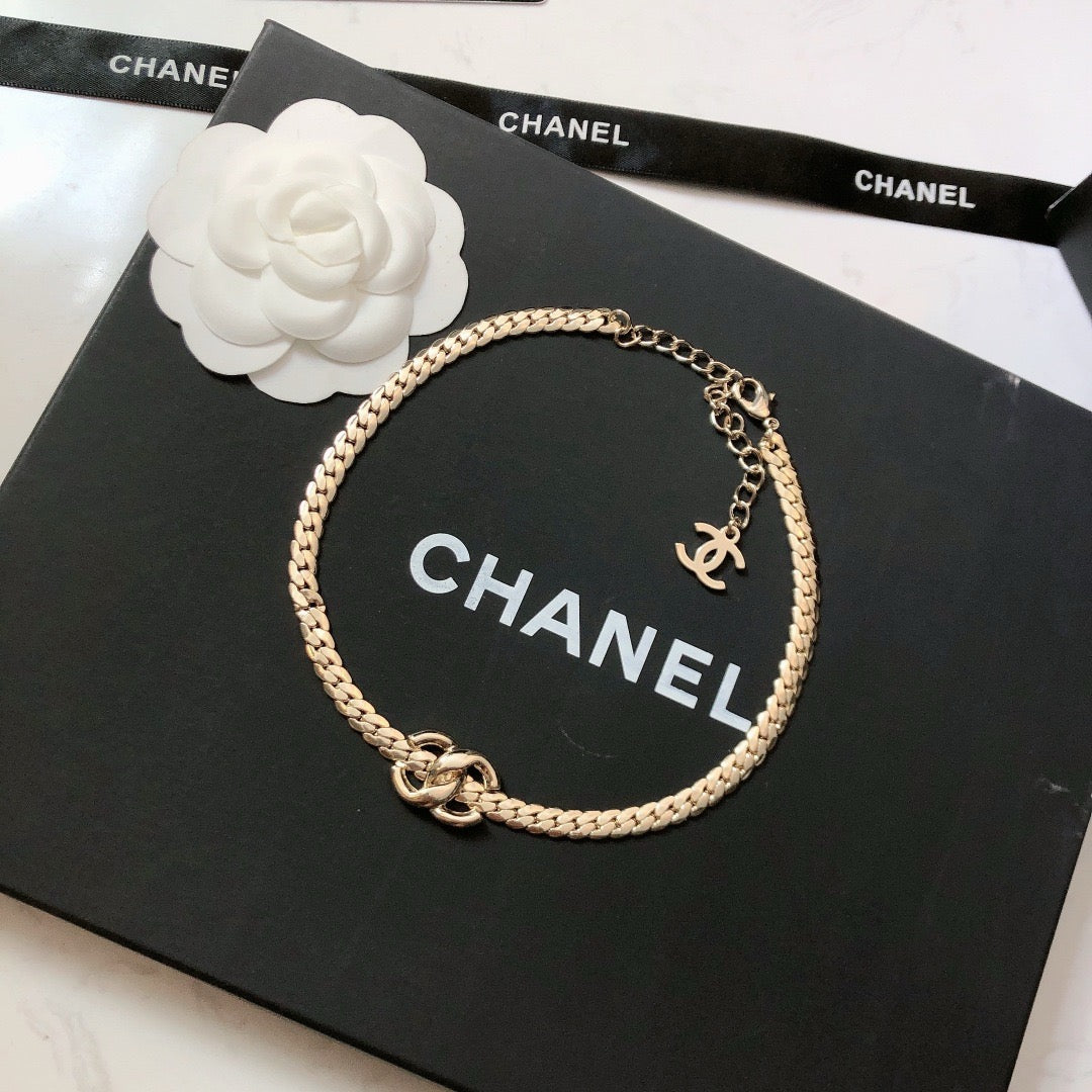 CHANEL - Crystal CC Choker Necklace