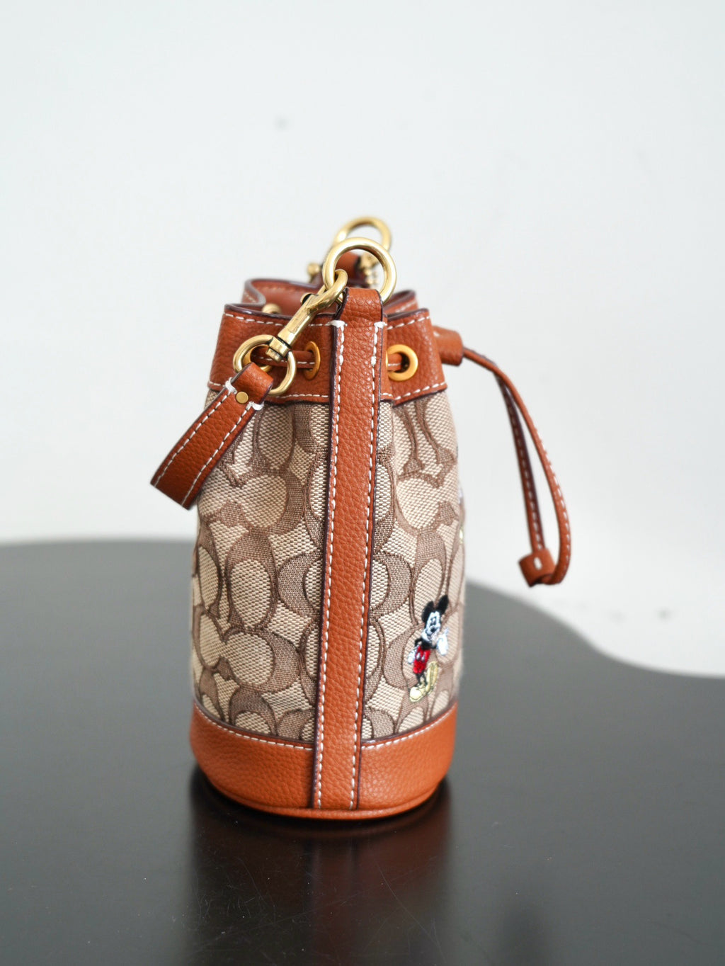 COACH - Disney Mini Dempsey Bucket Bag In Signature Jacquard Mickey Mouse
