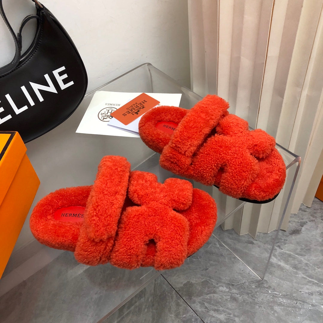 HERMES - Orange Shearling Chypre