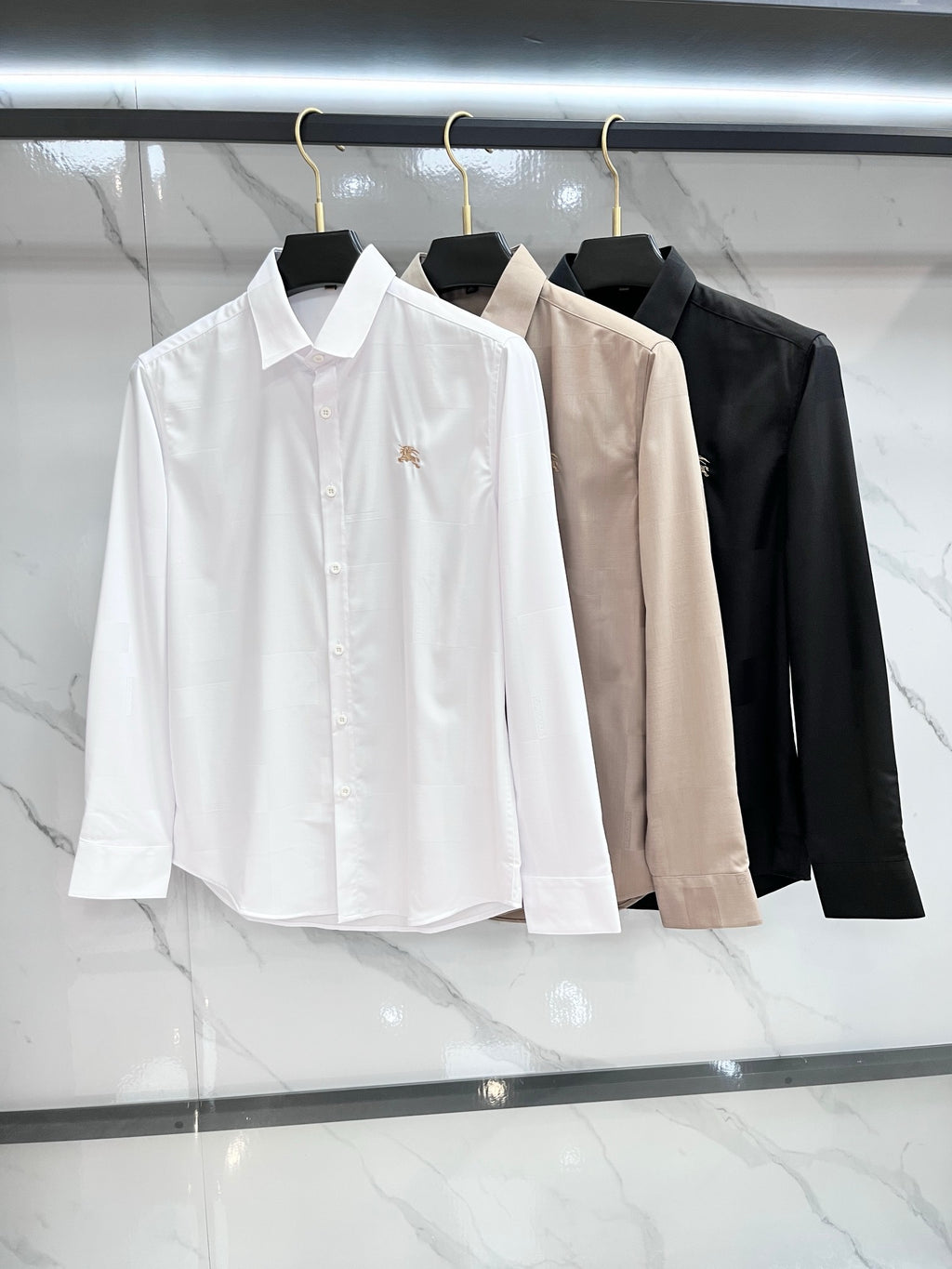 BURBERRY - Stretch Poplin Check long Sleeve Shirt