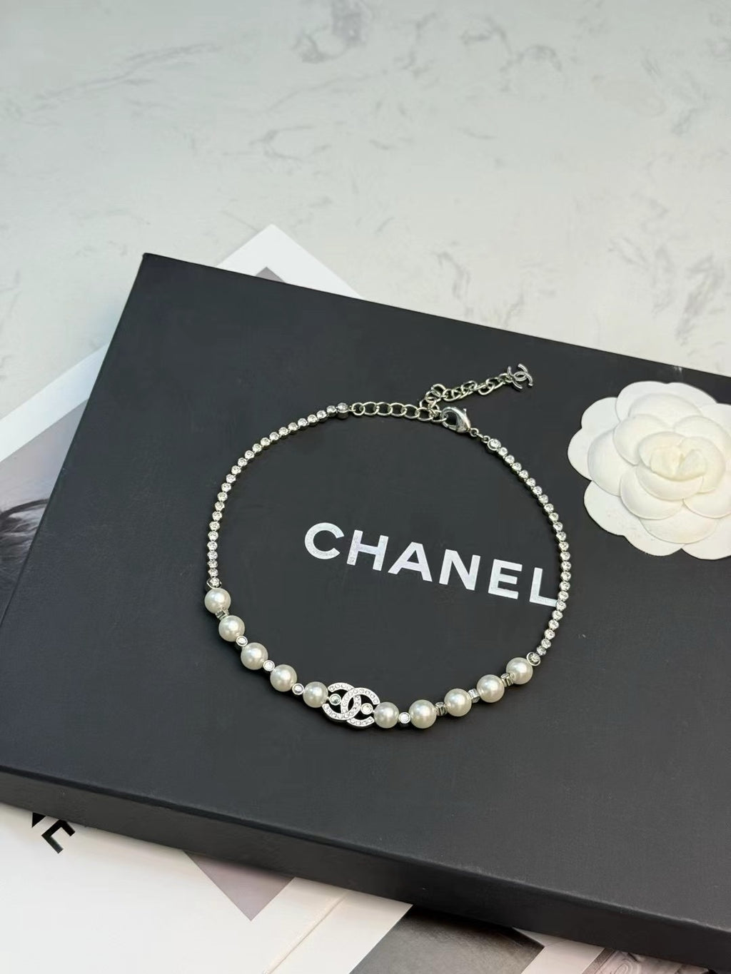 CHANEL - Crystal CC Choker Necklace
