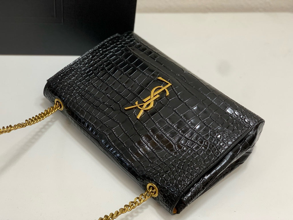 SAINT LAURENT- Black Leather Handbag