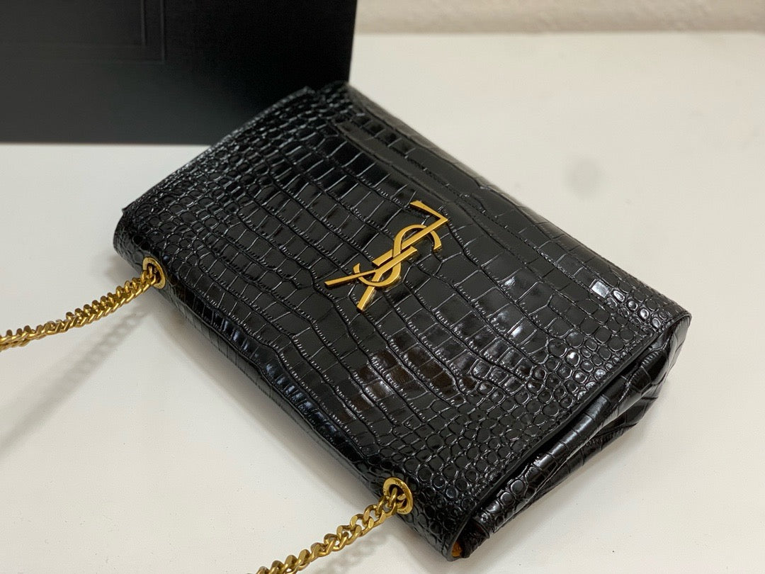 SAINT LAURENT- Black Leather Handbag