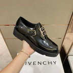 GIVENCHY - Givenchy Black Squared Buckle Loafers